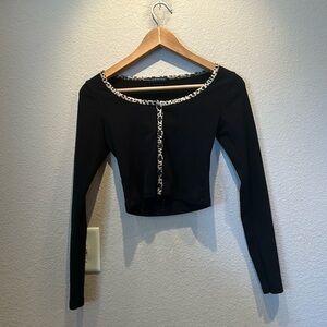 Brandy Melville Leopard Long sleeve button shirt